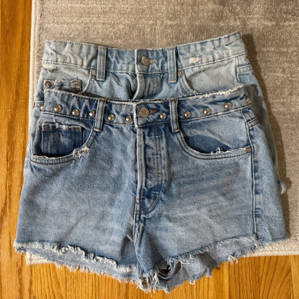 BUNDLE:
Blue Jean Shorts with Frayed Hem and Distressed Look